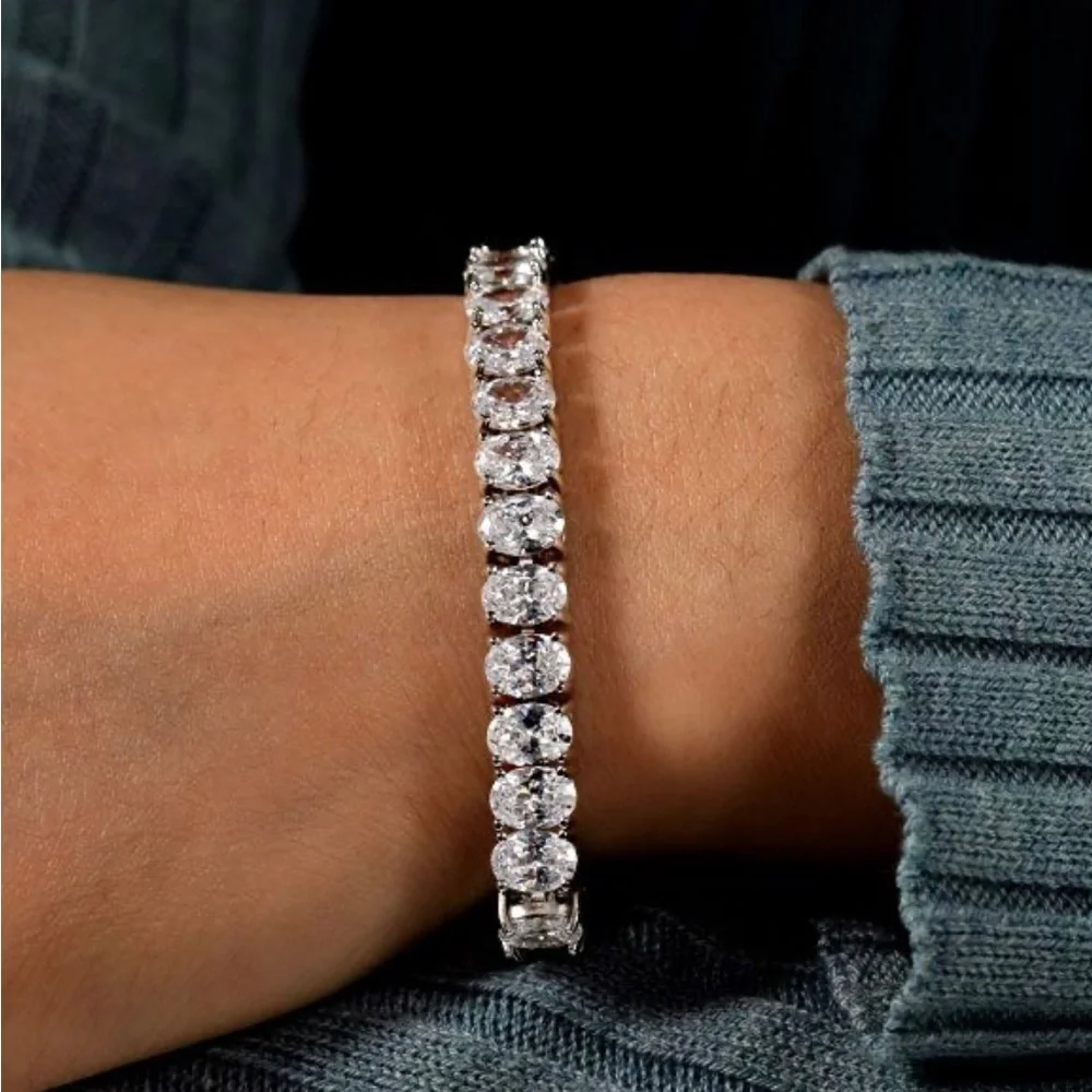 Italo Classic Oval Cut Tennis Bracelet - Picture 1 of 6
